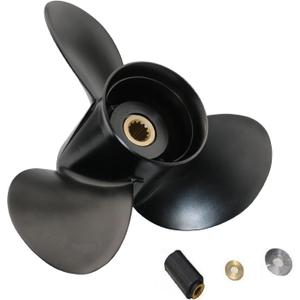 Propeller 765181 for OMC Johnson Evinrude V4 Outboard 40-140 HP Boat Motor Engine Parts 3 Blade Aluminum Prop 13.75X13 Pitch RH 13 Spline Tooth with Hub Kit 0765181