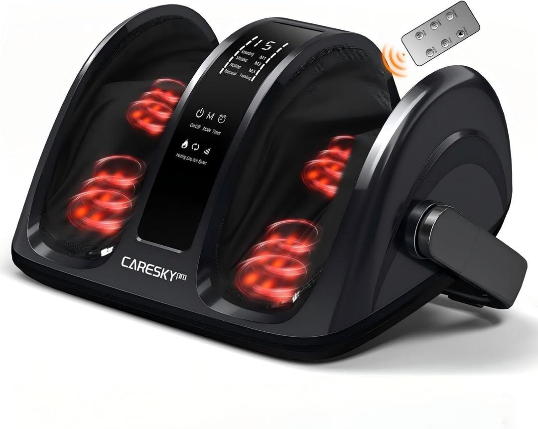 CARESKYpro Foot Massager for Neuropathy, FSA Eligible HSA Feet Massager with Heat, 3-Heating for Circulation and Pain Relief, Deep Kneading Rolling for Calf-Feet-Arm Relaxation