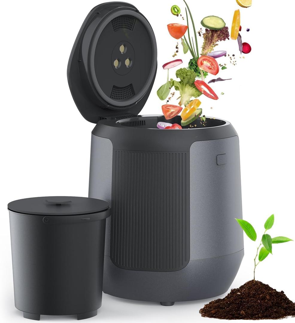 Electric Kitchen Composter, 4.2L Smart Countertop Food Recycler with Charcoal System, Indoor Compost Bin for Home Waste, Quiet & Easy to Use, Eco-Friendly Waste Solution