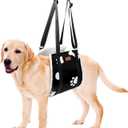 LOOBANI Dog Sling for Large Dogs Hind Leg Support, Portable Dog Lift Harness for Back Legs, Comfortable Leg Support Assistance for Elderly Dogs with Hip, ACL Brace, Senior, Injured (Large) Black
