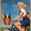 2 x Metal Tin Signs for Women Who Like To Drink And Bike Decorative Posters Wall Art Adorable Cheerful Plaque Sign Rustic Decor Indoor Outdoor Accent Farmhouse Home Cafes Office Store Pubs Club 8x12 inch