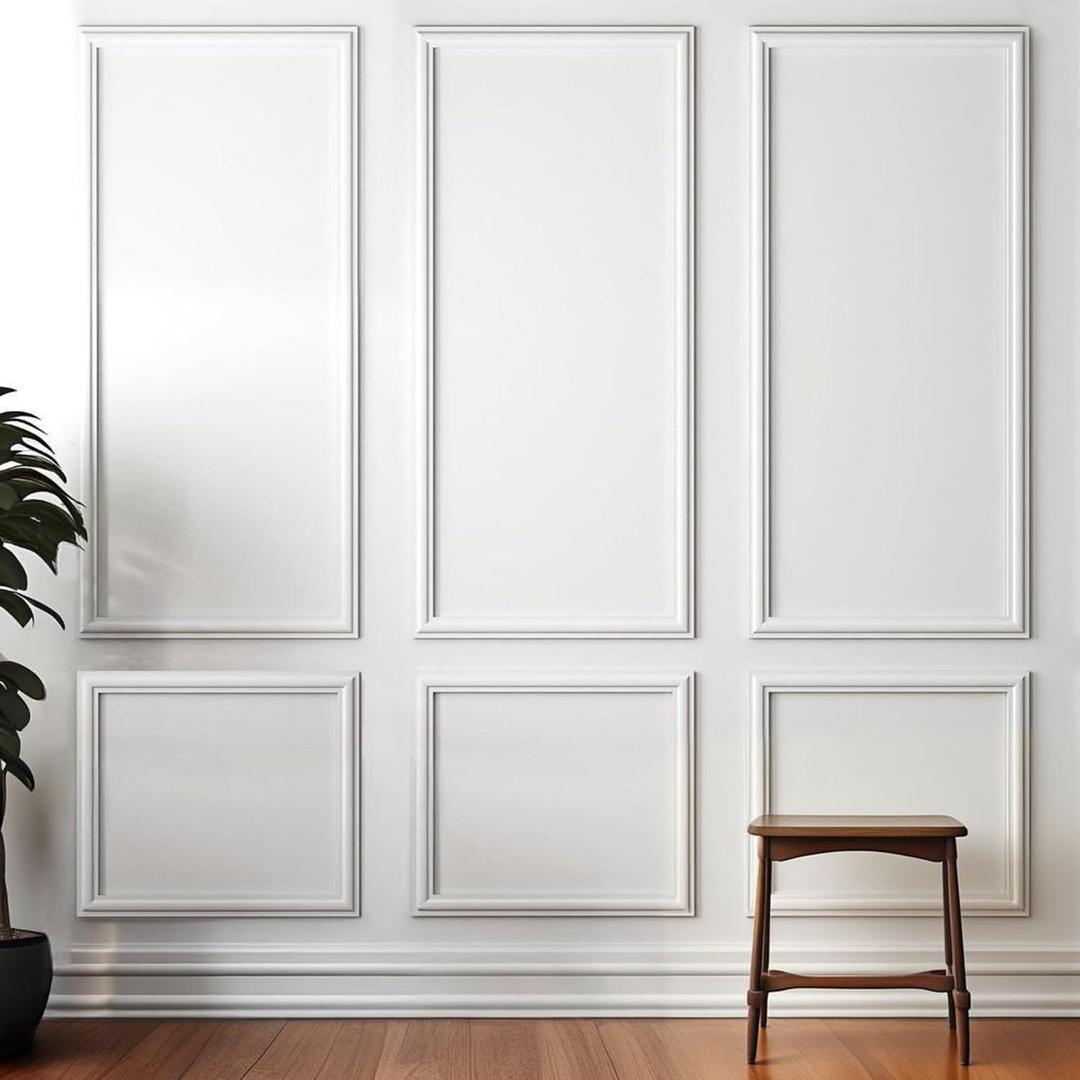 Peel and Stick Wall Molding Kit, 6 Sets Pre-Cut Wainscoting Panels for Interior Wall Moulding Decor, Pre Made Wainscoting Wall Panel for Home Decoration Accent Wall (24x54 In)