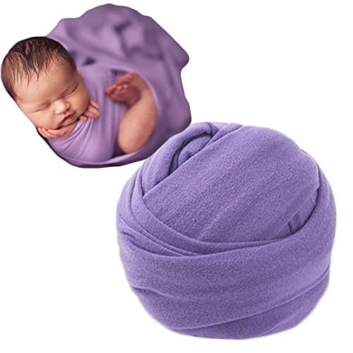 Zeroest Newborn Photography Outfits Props Stretch Wraps for Baby Boys & Girls - Purple