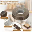 uxcell 1" x 25 ft Wood Edge Banding, Pre-Glued Iron On Edging Strip, Plywood Wood Grain Repair Tape for Cabinet Repair, Furniture Restoration, Handicraft DIY, Dark Walnut