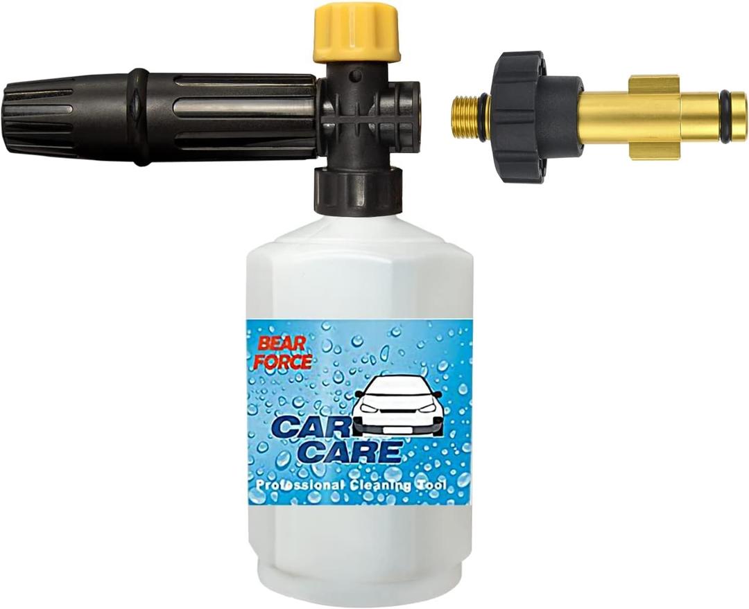 BEARFORCE Electric Pressure Washer DIY Foam Cannon with Connector, Power Washer Adjustable Snow Foam Lance 0.6L Bottle, Compatible with Sun Joe & Some of AR Blue Clean