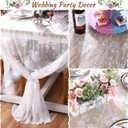 2 x Chumia 10 Pcs Lace Tablecloth Rectangular 60 x 120 Inch Wedding Rustic Tablecloth Overlay Rose Vintage Embroidered Wedding Reception Party Table Decorations for Bridal Tea Party