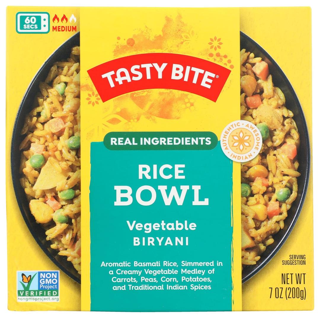 Tasty Bite Vegetable Biryani Rice Bowl, Mild, Vegetarian Friendly, Kosher, Non-GMO, 7 Ounce (Pack of 6)
 (BBD: 31Mar2027)