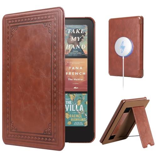 CoBak Lightweight Stand Case for 7" Kindle Paperwhite 12th Gen 2024 and Kindle Colorsoft with Right Hand Strap - Compatible with iPhone MagSafe, for Samsung/Belkin/Anker Wireless Charging Pads