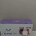 Set of 3 Glass Mason Jar with Airtight Lid 50 Ounces | Glass Storage Container for Food, Flour, Pasta, Coffee, Candy, Dog Treats, Snacks