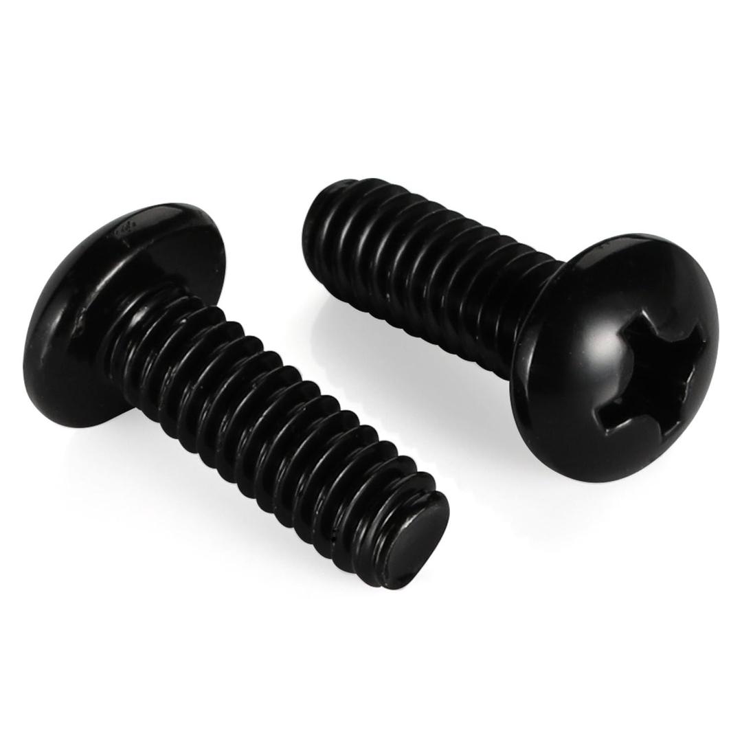 8-32 x 3/8" Pan Head Machine Screws, Stainless Steel 18-8 Black Finish, Fully Threaded, 100 PCS