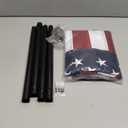 ZMTECH American Flag with Pole- 5FT 1" Stainless Steel Flag Poles with Holder for Outside House, Upgraded Tangle Free Rings and Bracket, Residential or Commerical (Black, No Light)