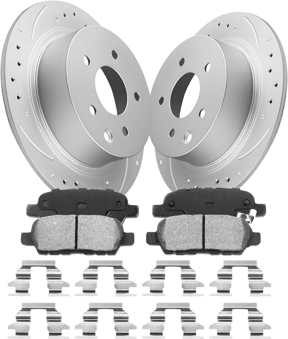 Anpulsero Rear Brake Pads and Rotors Kit Compatible with 2007-2019 Nissan Sentra, 2002-2023 Nissan Altima (2019-2023 with Manual Parking Brake) - Rear Brake Rotors 291.5mm(11.5in) - Geomet Coated
