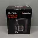Mueller 12-Cup Drip Coffee Maker - Borosilicate Carafe, Auto-Off, Reusable Filter, Anti-Drip, Keep-Warm Function, Clear Water Level Window Coffee Machine, Kitchen Essentials & Accessories (Black)