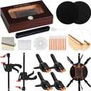 Card Flattening Kit, Trading Card Care Tool Kit for Flattening & Cleaning, Includes 1 Humidor Box, 2 Clamps, 4 Clips, 2 Acrylic Discs, 2 Foam Pads and More for Fix Bent Cards & Flatten Edges