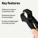 Amazon Basics Glove Clips for Work Gloves, Secures to Clothing or Belt with Snag-Free Breakaway Design, Black, 24-Pack