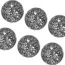 6-Pack Decorative Ball for Bowls, 2.4 Inch Mosaic Glass Balls Decorative Glass Orbs for Home Decor/Dining Tables/Wedding Party/Coffee Table/Centerpiece Decor [Black]