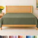 Twin Size Flat Sheet - Hotel Quality Top Flat Bed Sheet Only - Ultra-Soft, Breathable & Cooling - Fade & Wrinkle Free - Easy-Care, Stain & Shrink Resistant Bedding - Easy-Fit & Oeko-Tex - Sage Green