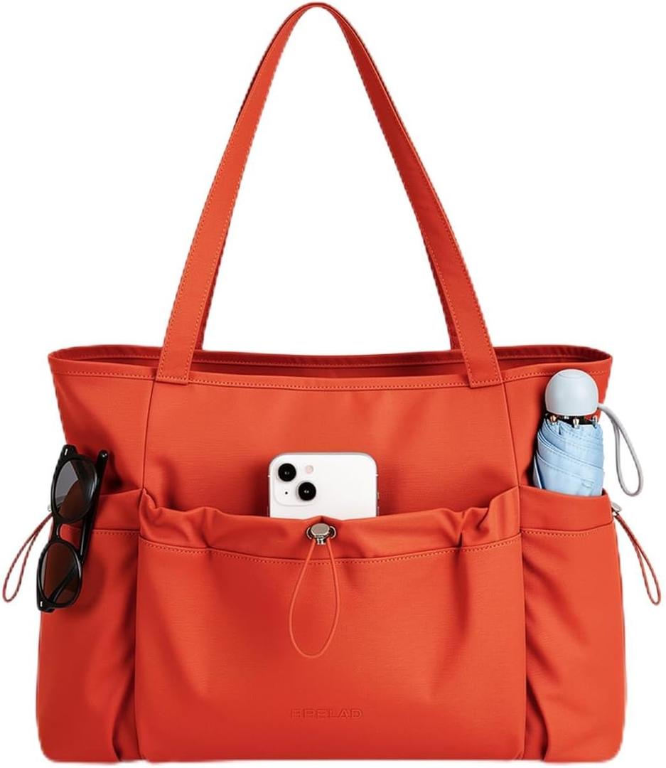 FHELAD Puffer Tote Bag for Women, Large Lightweight Quilted College Shoulder Bag with Bottle Pocket for Travel, School