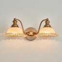 XIEDUN Vintage Vanity Light Brushed Brass 2 Light Vanity Lights for Bathroom Vanity Light Fixtures