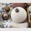 12PCS White Rustic Burlap Christmas Ornaments, 3.15" Handmade Jute Rope Balls, Farmhouse Christmas Tree Decorations, Boho Natural Hanging Ornaments for Holiday, Party & Home Dcor (White)