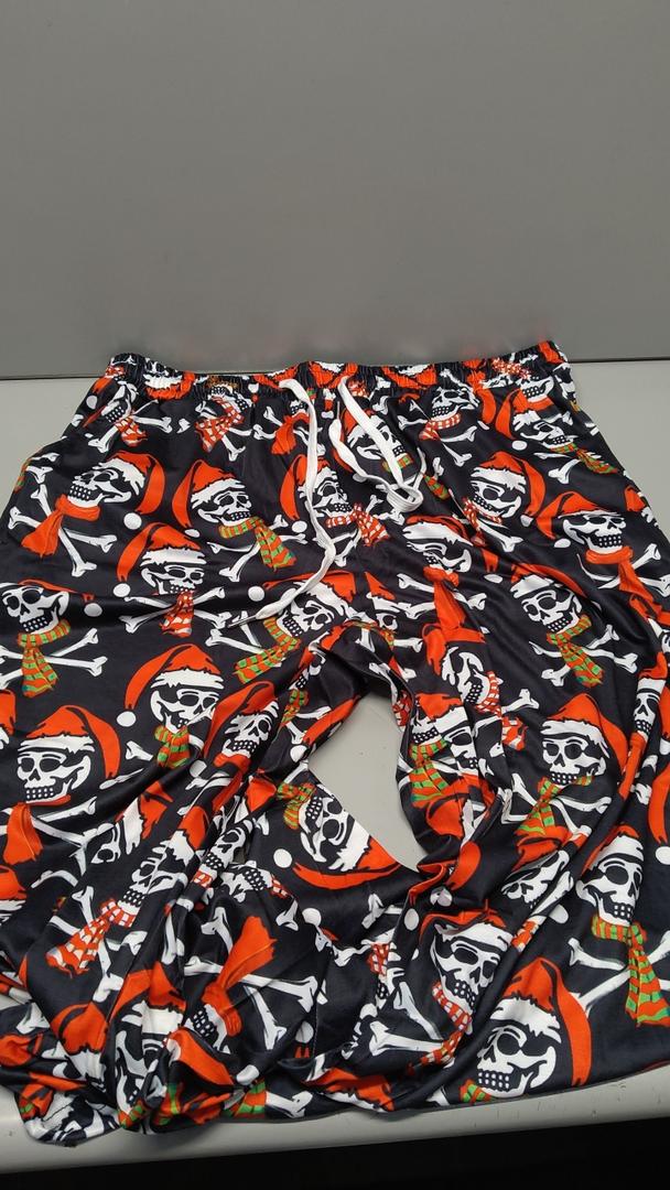 Womens Christmas Halloween Pajamas Pants Comfy Loose Stretchy Pajama Bottoms with Pockets, Size L