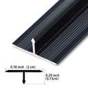 Trimold 3Pcs Aluminum T Molding Trim & Floor Transition Strips, Flat Divider Strip for Door Threshold and Joining Flooring Gaps of Laminate Planks Tile (4.2Ft x 0.8In, Matte Black)