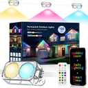 Permanent Outdoor Light Pro, 150FT with 75 IC+RGBCW LED, Dual Lens with Warm/Cool & Nature White for House Eave Lights for Halloween Christmas Daily Decor, Waterproof for All Year Round