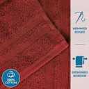 SUPERIOR Ultra-Soft 3-Piece Cotton Towel Set, Daily Use for Bathroom, Guest Room, Quick Dry, Set Includes 1 Bath Towel, 1 Hand Towel, and 1 Washcloth, Essential Plush Towels for Home - Maroon