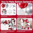 Red Snowflake Balloon Garland Arch kit, Large Snowflake Gift Box Star Foil Balloons Silver Red White Latex Balloon for Winter Wonderland Baby Shower Wedding Winter Theme Birthday Party Decoration
