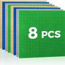 Classic Baseplates Building Plates-12 Color Pack 10" x 10" Building Boards,100% Compatible with All Major Brands and Activity Table, Creative Platforms Mats for Toy Bricks, Color 
Amazon's Choice