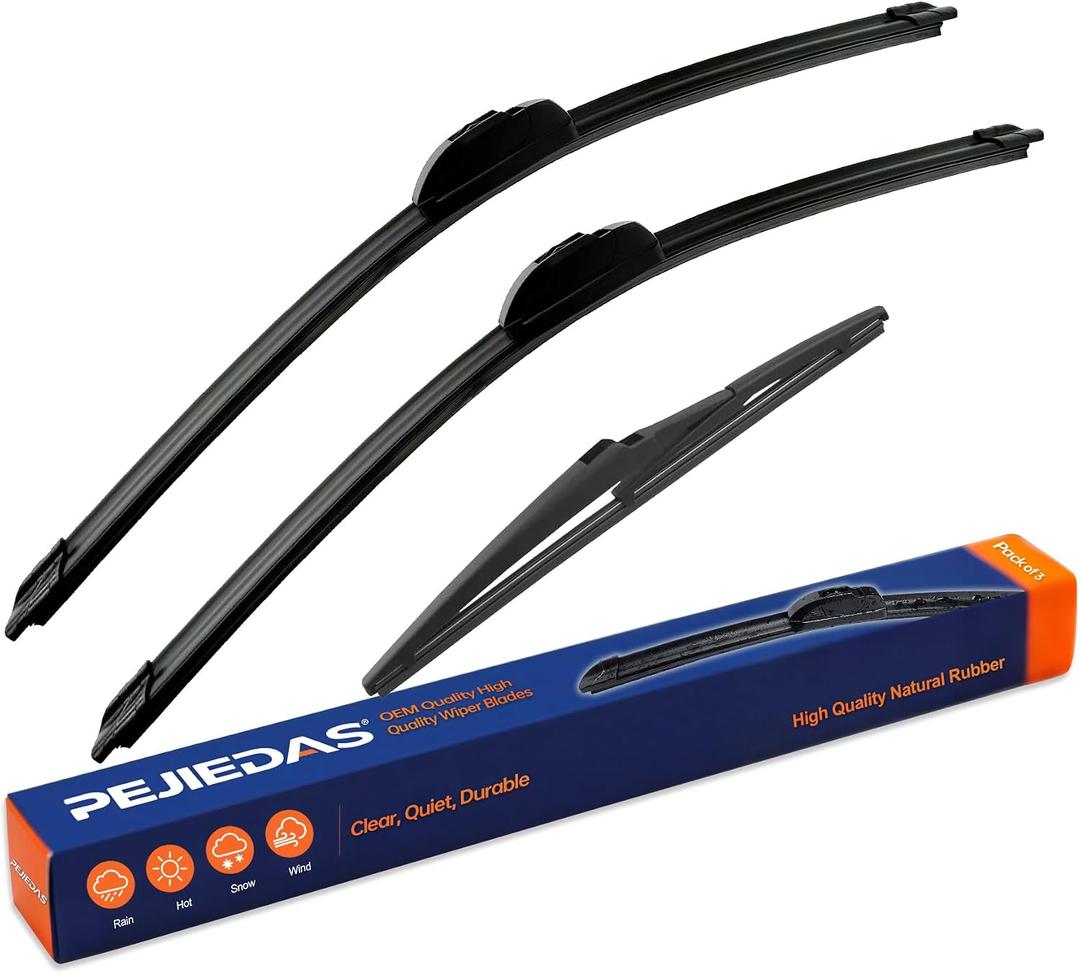 3 Replacement Wiper Blades For Kia Seltos 2021 2022 2023 2024 24" + 18" + 11" Front and Rear Wiper Blades (Pack of 3)