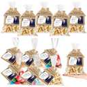 Hoolerry 100 Set Open House Popcorn Bag with Tag Real Estate Agent Thanks Tag Business Card House Shaped Paper Gift Popcorn Candy Biscuits Bag for Estate Agent Favors Supplies(Kraft Color)