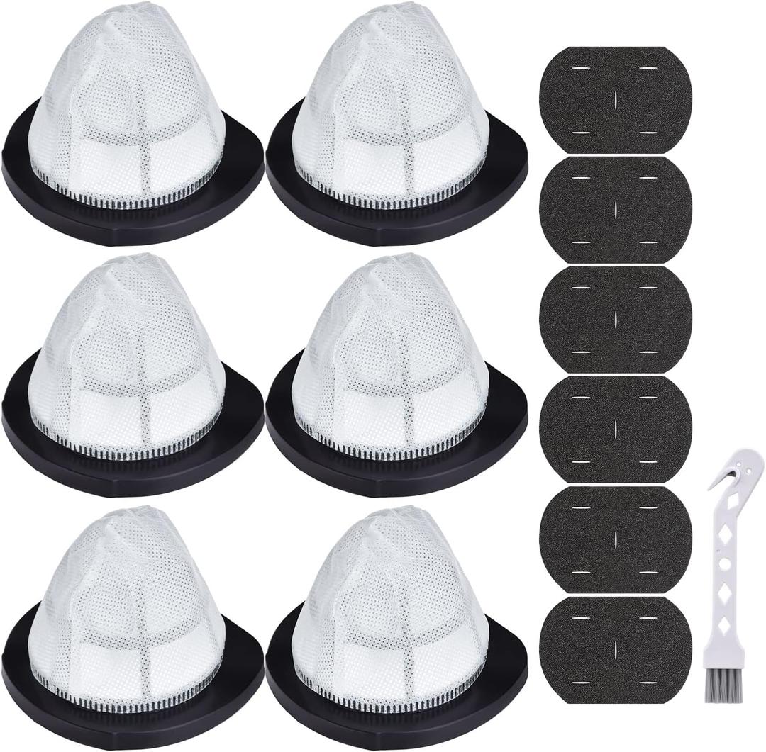 Leadaybetter 38B1 Filter Replacement for Bissell 3-in-1 Lightweight Stick 38B1 38B1L 1059 Vacuum Cleaner, Compare to Part # 2037423 & 2037424 (6 Pack HEPA & Foam Filters)