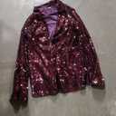KANCY KOLE Women's Sequin Jackets Open Front Blazer Jacket Casual Long Sleeve Sparkly Cardigan Coat with Pocket, Size S