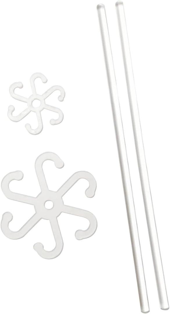 2Pcs Plant Support Stakes with Hook Clips for Potted Plants Flowers Balcony