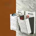 Wall-Mounted Collapsible Plastic Laundry Baskets,Portable Dirty Clothes Hamper with Hook Space-Saving foldable laundry basket,for Laundry, Bedroom, DormStorage & Organizing (China code)