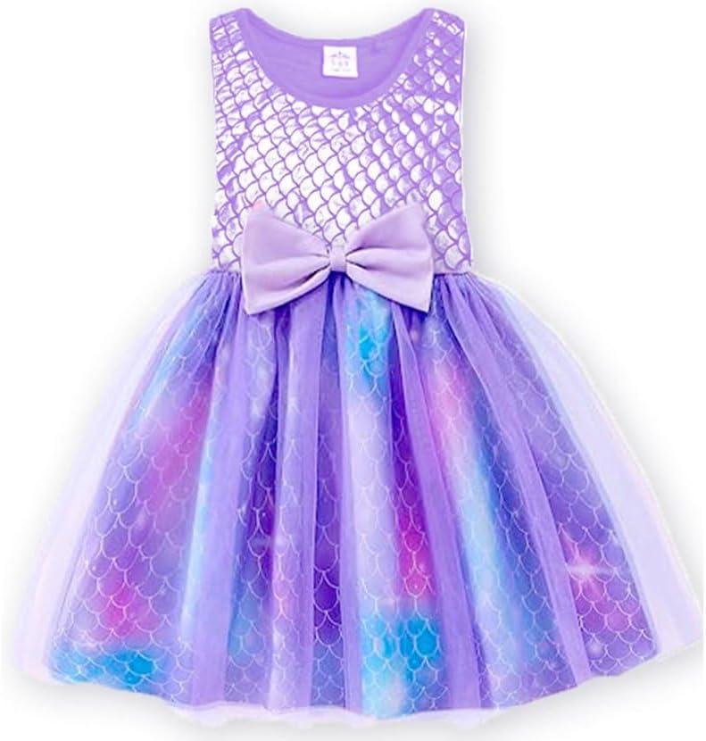 VIKITA Girls Dresses Summer Ocean Party Blue Tutu Dress for 2-12 Years Kids (Purple)
