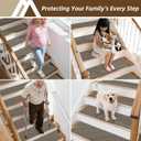 COSY HOMEER Stair Treads for Wooden Steps 9"x28" Washable Indoor Carpet Stair Treads Non Slip Soft Polyester Stair Carpet Tread Reusable Stair Runner Rugs for Kids, Elders,Pets,Light Brown,10pcs