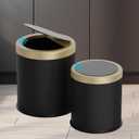 2Pack Automatic Bathroom Trash Can, Touchless Motion Sensor Garbage Can with Lid, Smart Dog Proof Trash Bin, Plastic Wastebasket for Bedroom, Office, Living Room, 2.8 Gallon+3.7 Gallon (Dark Grey)