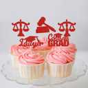 2 x 24PCS 2024 Graduation Lawyer Cupcake Toppers Law School Graduation Theme Party Cake Toppers Picks Case Closed Jurisprudence Lawyer Party Decorations Supplies Red