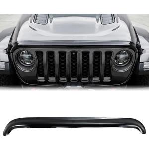 Hood Deflector Hood Protector Compatible with Jeep Wrangler JL 2025 2024 2023 2022 2021 2020 2019 2018 & 2020-2025 Gladiator JT Gloss Black Hood Protector Bug Deflector Stone Guard