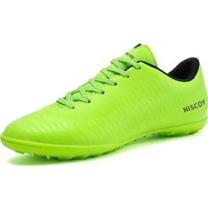 Soccer Cleats for Mens Womens Turf Soccer Shoes Indoor Unisex Football Boots Wide Training Sneaker (7.5, A166-green)