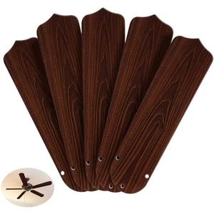 Lineshading 5Pcs Replacement Fan Blades for 42 52 Ceiling Fan Waterproof Weatherproof Blades Replacement for Broken Substitution Indoor Outdoor Summer(Wood Color,42 Inch)