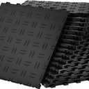 VEVOR Garage Tiles Interlocking, 12 x 12 x 0.53 inch 50 Pack Garage Floor Covering Tiles, Non-Slip Double-Sided Texture Garage Flooring Tiles, for Garages, Basements, Repair Shops, Black
