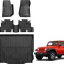 All Weather Floor Mats & Cargo Liner for 2007-2018 Jeep Wrangler JK Accessories TPE Rubber Mat (for 2007-2018 Jeep Wrangler JK 4 Door)
