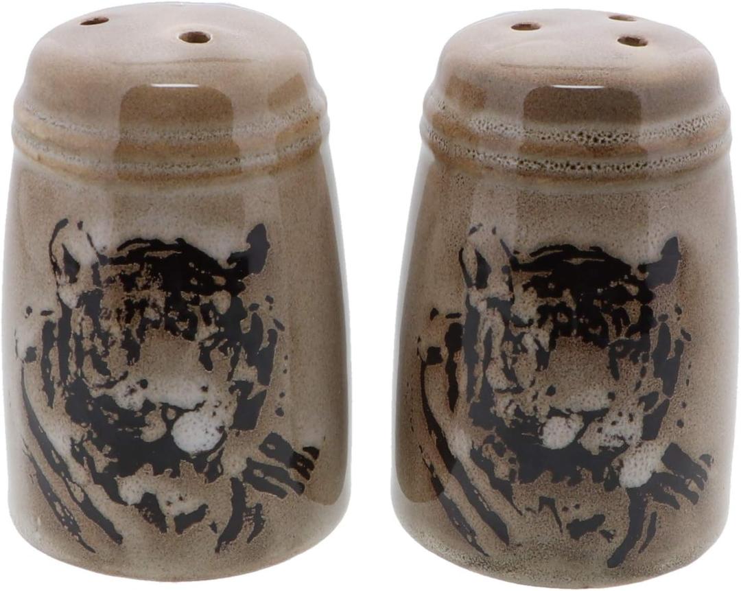 Animal Salt & Pepper Shaker Sets for Men Kitchen Home Dcor - Tiger (Brown)