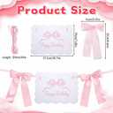 Pink Bow High Chair Banner, Happy Birthday Decorations for Girls, Bow Floral Garland for Party Decor Photo Props