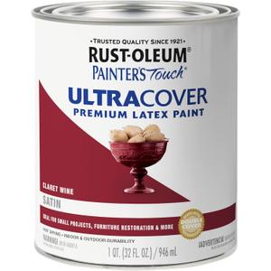 Rust-Oleum 240286 Painter's Touch Latex Paint, Satin Claret, 1 Quarts (Pack of 1)