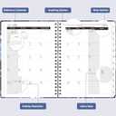 6 x Academic Planner 2026-2027, Weekly and Monthly Agenda Planner, Daily Calendar Planning Notebook (July 2026 - June 2027), School Teacher Student Supplies, Blue Flower