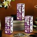 6 Pcs Light Up Graduation Centerpieces- Class of 2026 Graduation Decorations Lantern Boxes for College High School Congrats Graduation Party Supplies(Purple)